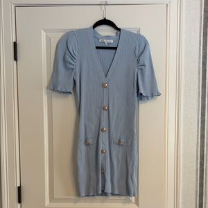 Endless rose Blue Button-Down Ribbed Dress M